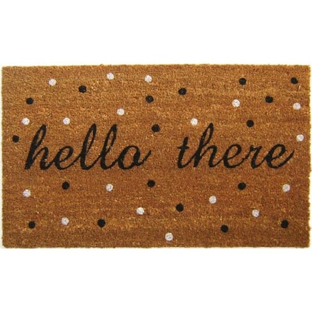 Geo Crafts G361 Hello There 18 X 30 In. Vinyl PVC Back Designed Doormat